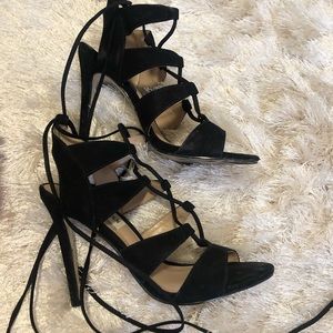 Black Lace Up Heels - Steve Madden